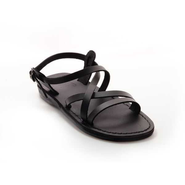 Ares - Black leather sandal with ankle strap – Holysouq - Handmade Leather  Creations