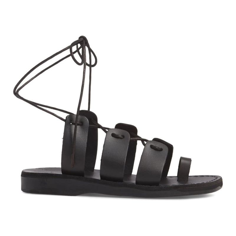  sandals, Women's Leather Lace-Up Sandals Black Sandals - Holysouq - Handmade Leather Creations
