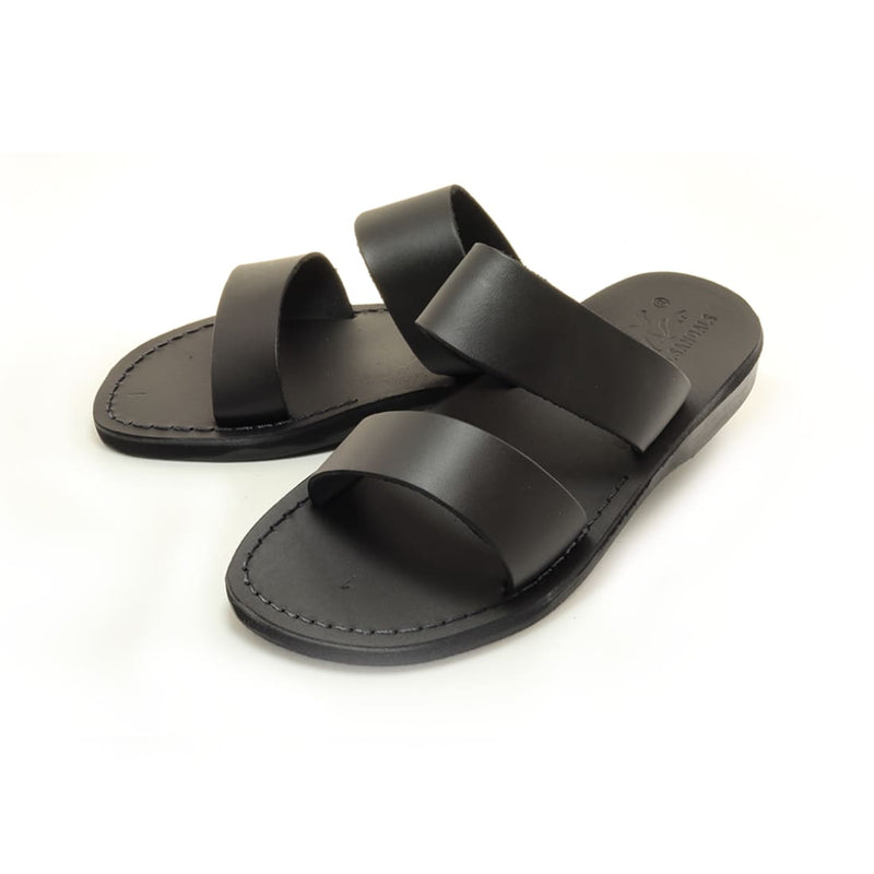  sandals, Black Men Leather Slides Slippers Model 15 - Holysouq - Handmade Leather Creations