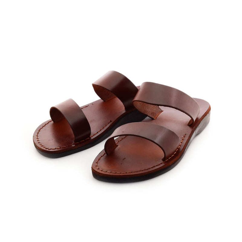  sandals, Brown leather slippers Model 15 - Holysouq - Handmade Leather Creations