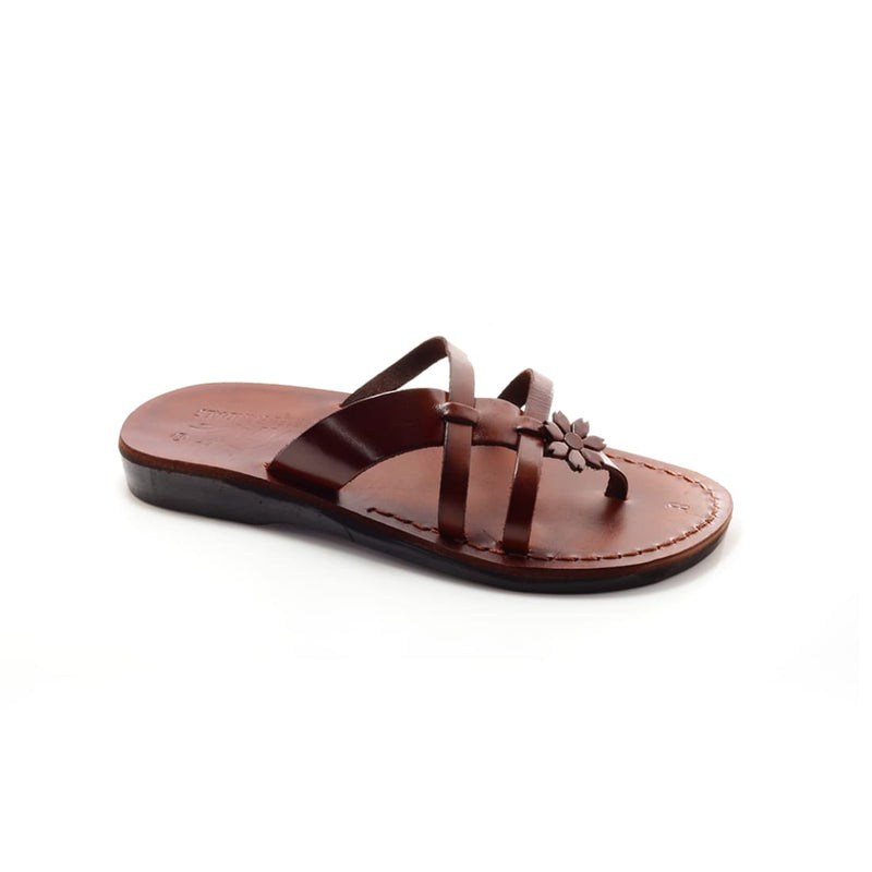 Gaia - - – between-toe Holysouq Creations Handmade Leather flower sandal Leather detail