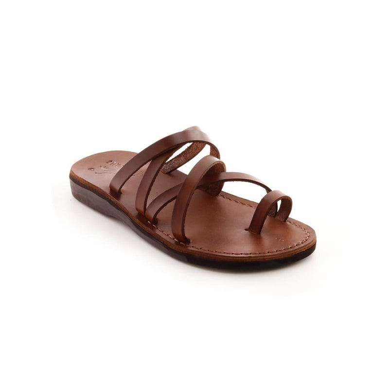 Naomi - Leather toe ring slip-on sandal - 35 / Brown - 