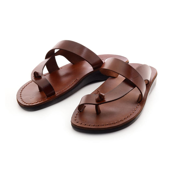  sandals, Women Brown leather slippers Model 43 - Holysouq - Handmade Leather Creations