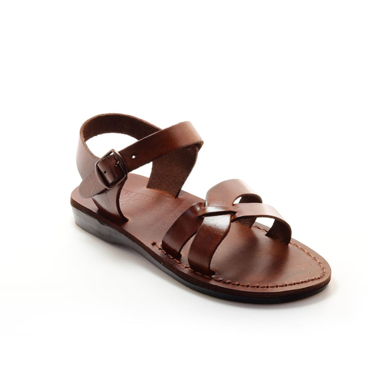 Yael - Leather crossover ankle strap sandal – Holysouq - Handmade Leather  Creations