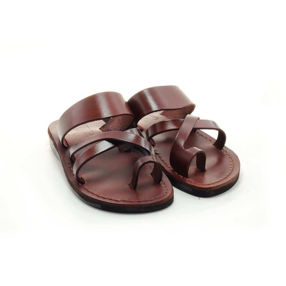 Zidim - Leather toe ring slip-on sandal – Holysouq - Handmade
